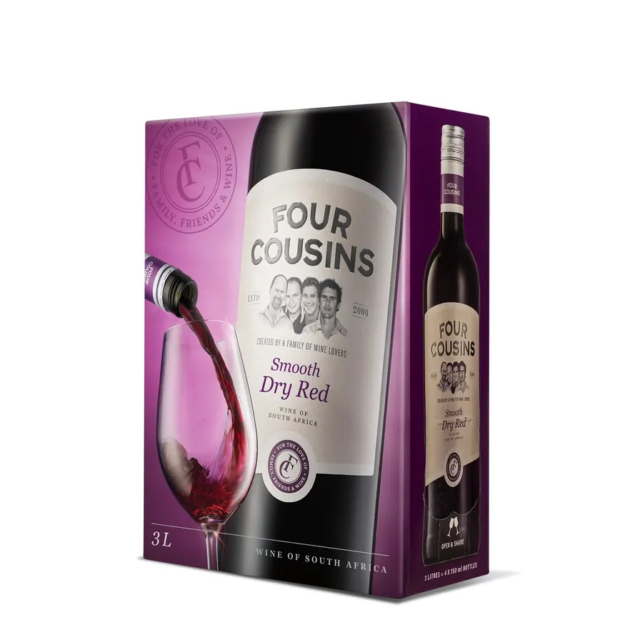 FOUR COUSINS DRY RED 3LTR